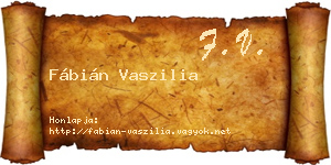 Fábián Vaszilia névjegykártya
